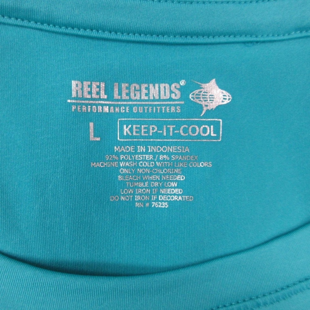 Reel Legends Shirt Womens Large Teal Pink Keep-It-Cool Lot of 2 Fishing Sun - Picture 6 of 16
